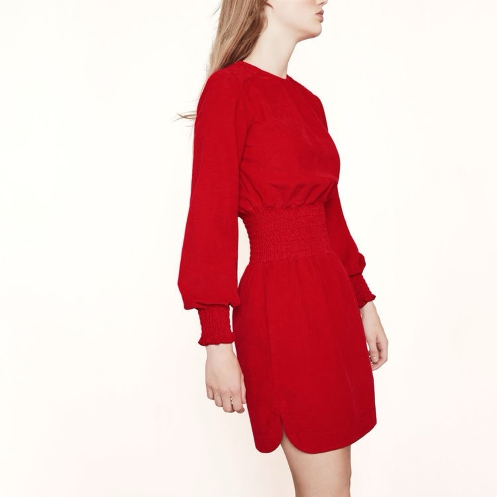 Maje Red Long Sleeve Dress